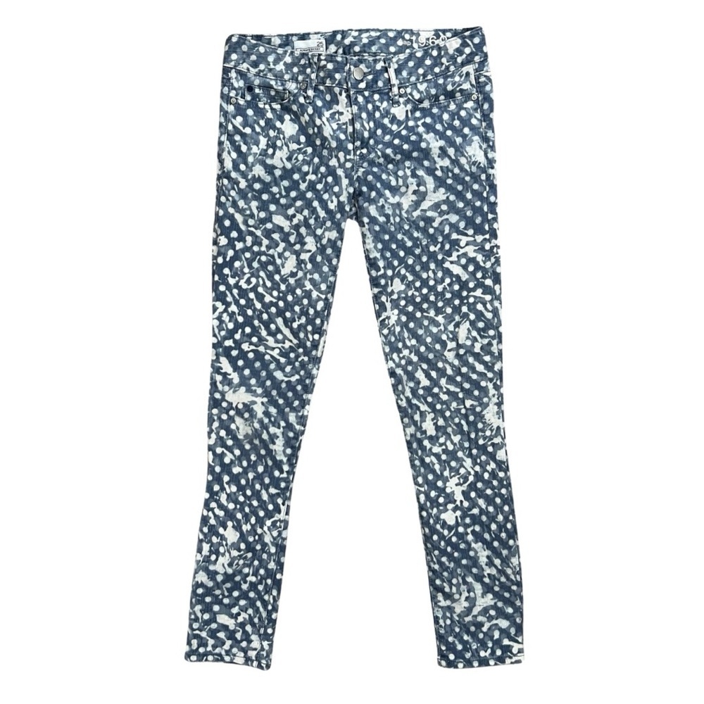 GAP 1969 Polka Dot Acid Wash Skinny Jeans Women 25 Y2K